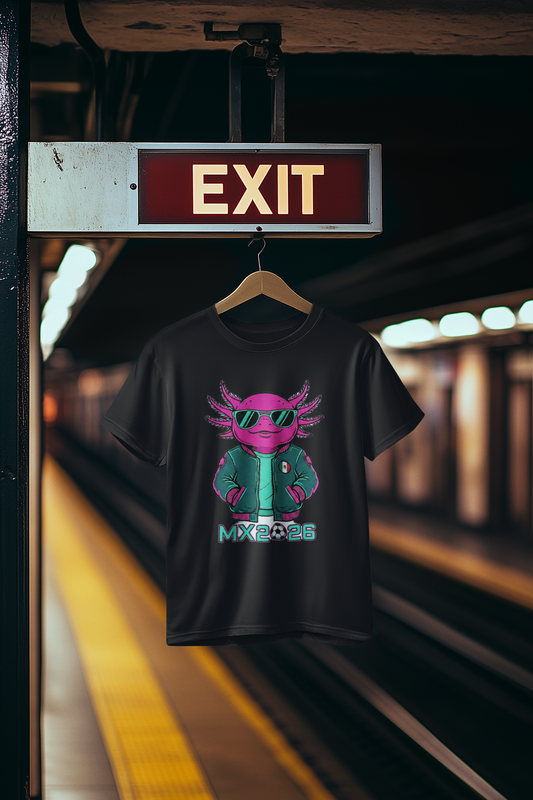 KROMA Black Tee — Cyber Axolotl | Cyber-México Streetwear