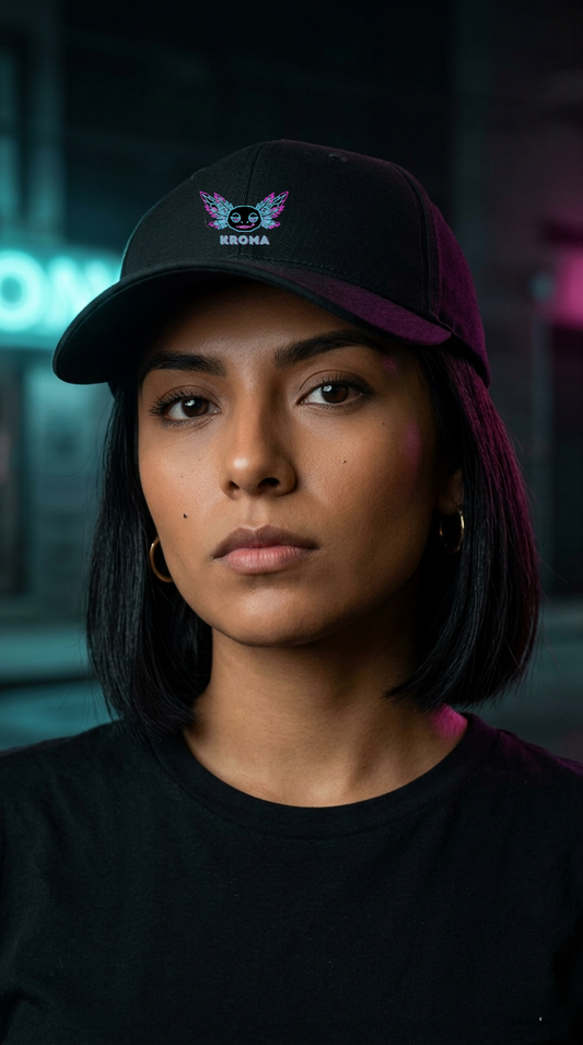 KROMA Cap — Embroidered Axolotl | Cyber-México Streetwear