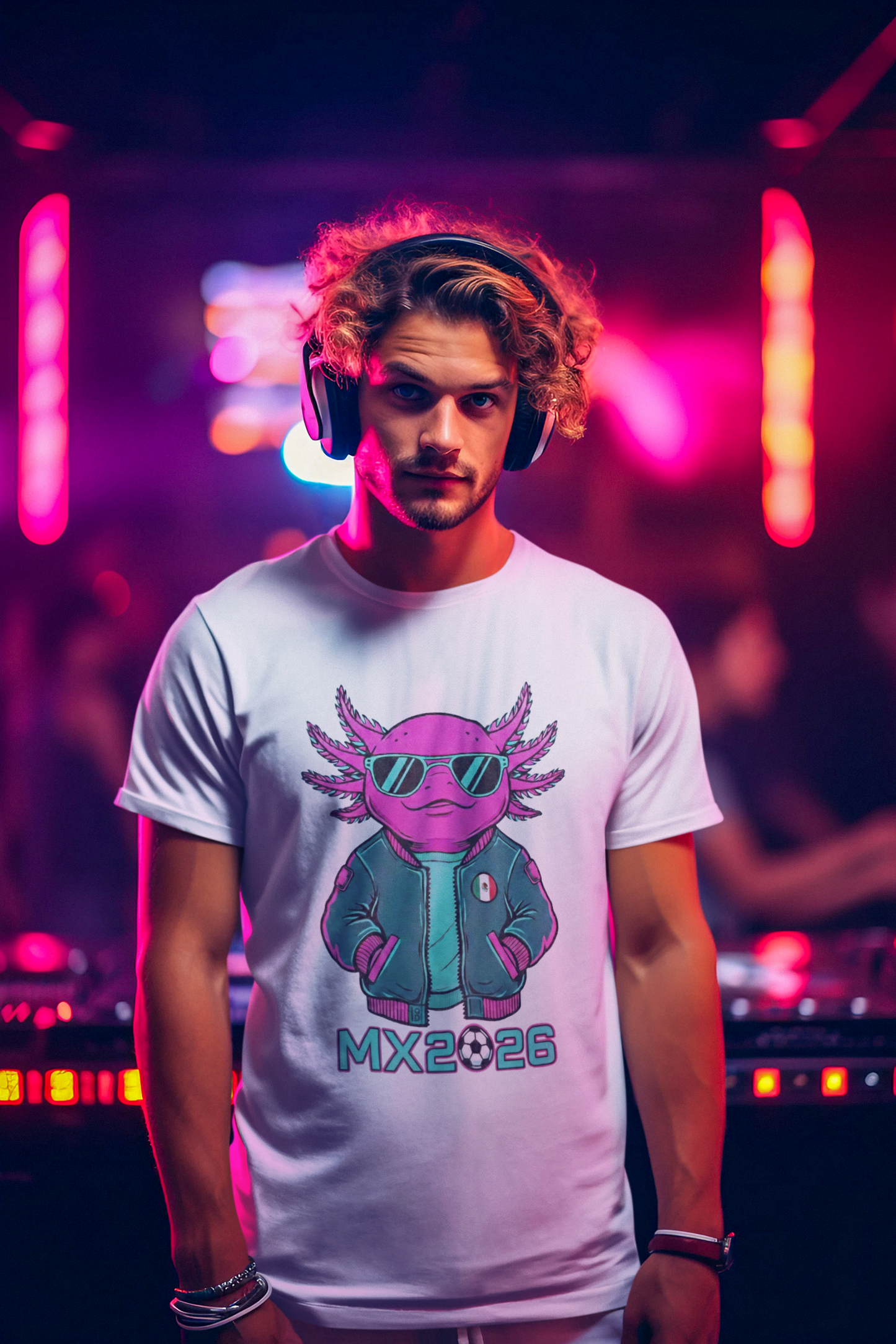 KROMA White Tee — Cyber Axolotl | Cyber-México Streetwear