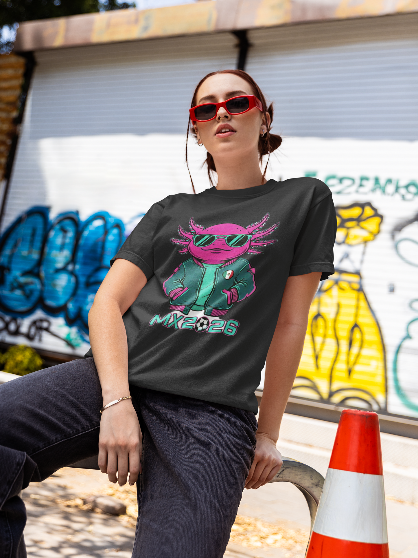 KROMA Black Tee — Cyber Axolotl | Cyber-México Streetwear