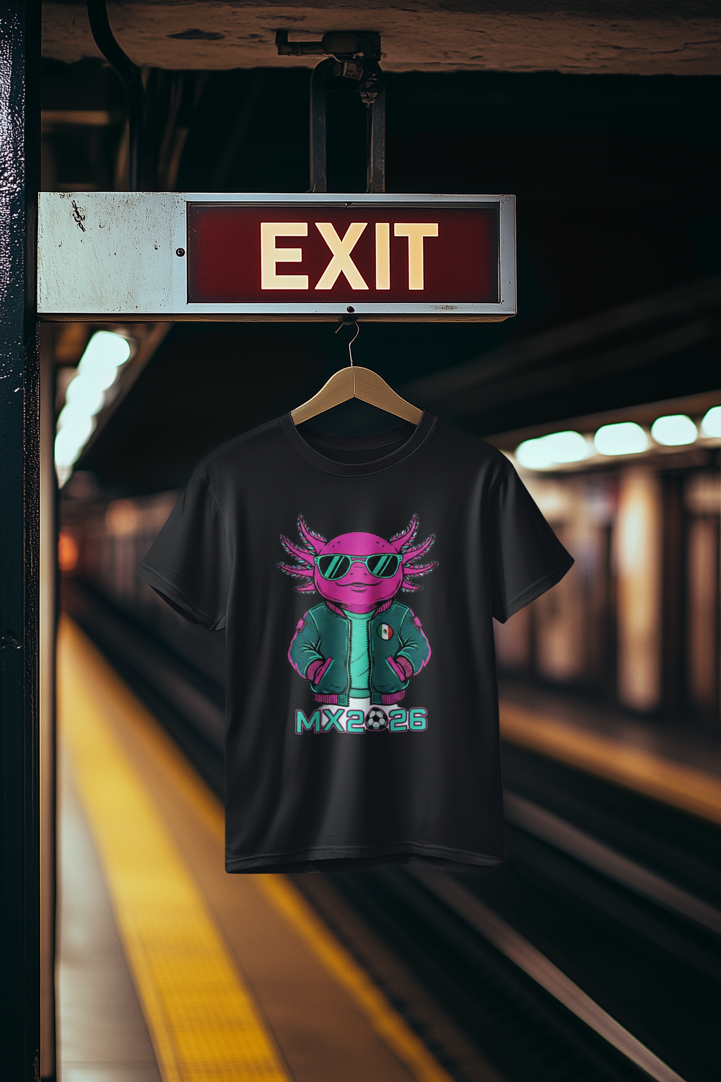 KROMA Black Tee — Cyber Axolotl | Cyber-México Streetwear
