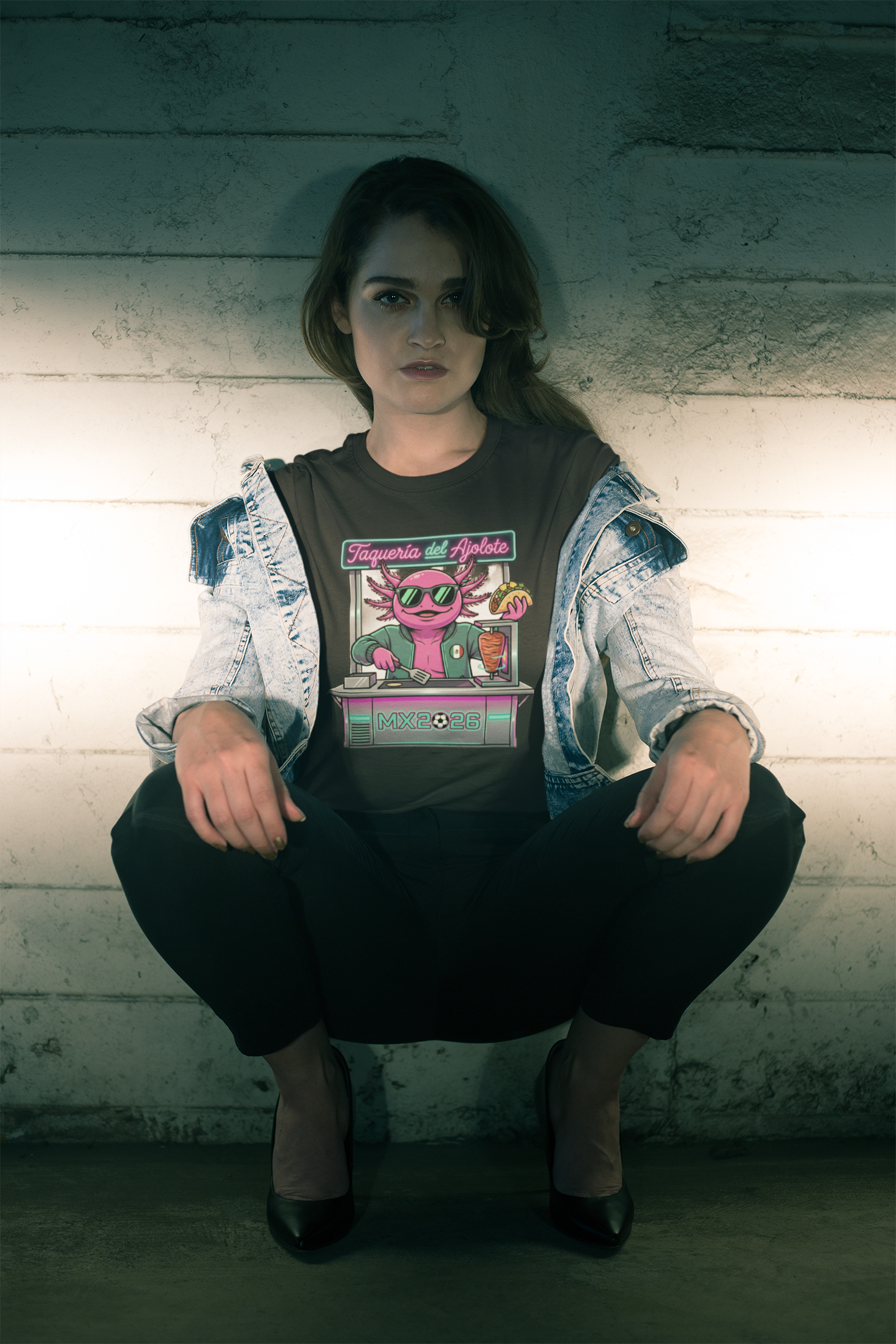 KROMA Black Tee — Taquero Axolotl | Cyber-México Streetwear