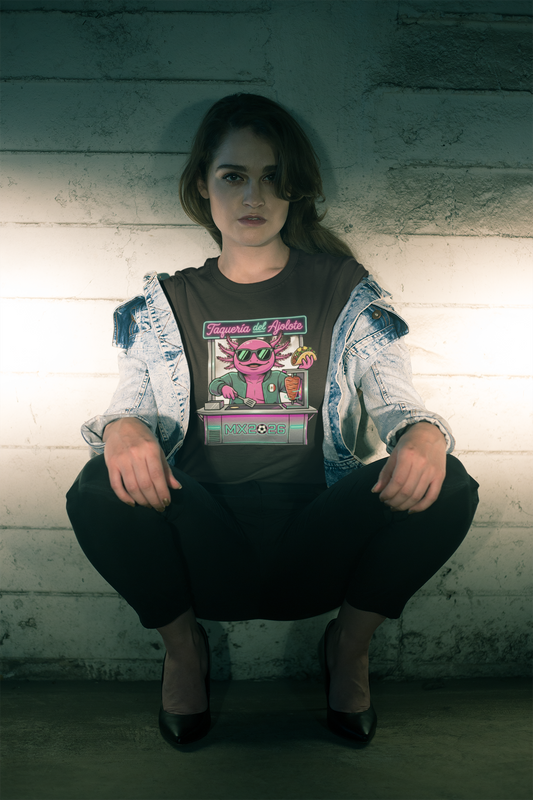 KROMA Black Tee — Taquero Axolotl | Cyber-México Streetwear