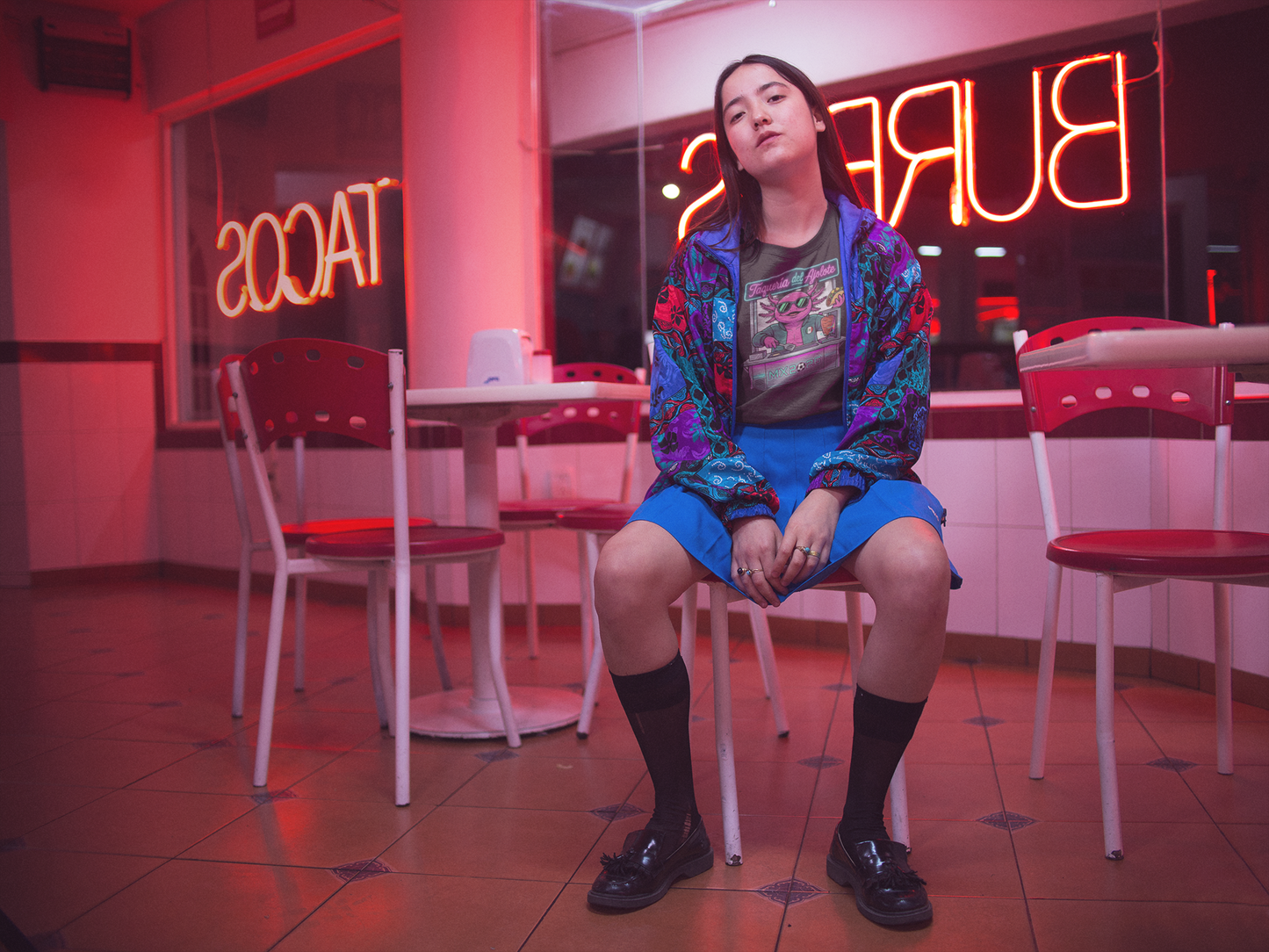 KROMA Black Tee — Taquero Axolotl | Cyber-México Streetwear